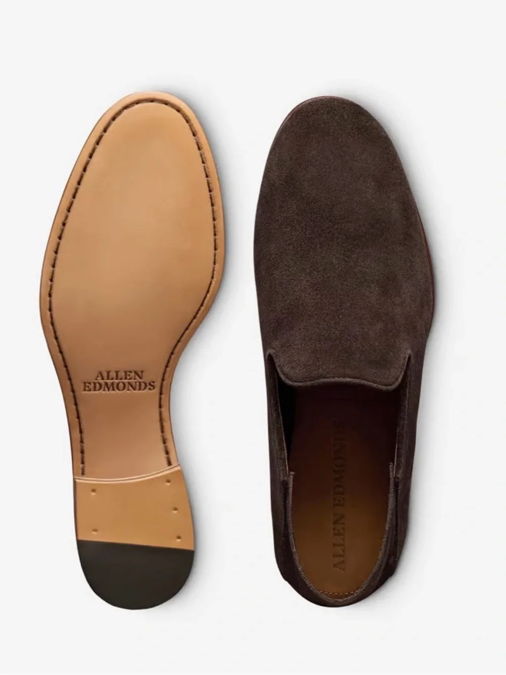 Allen Edmonds Brown Suede Slip-On Loafers